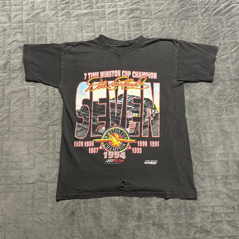 Vintage 90s Dale Earnhardt‎ 7 Winston Cup Champion Double-Sided Shirt